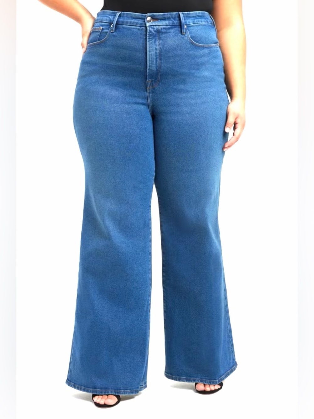 Well Worn Classic Blue High-Rise Wide Leg Jeans stretch jeans New